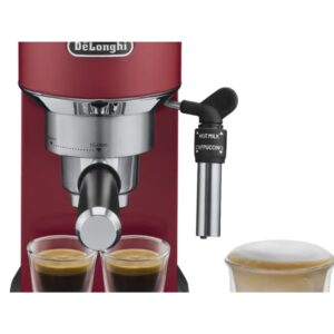 Cafetera Express - De'Longhi EC685.R, 15 bar, 1300 W, Thermoblock, Rojo, para Espresso y Cappuccino