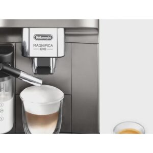 Cafetera Superautomática - De'Longhi MAGNIFICA EVO, 15 bar, 1450 W, Inox + Negro, Café en Grano