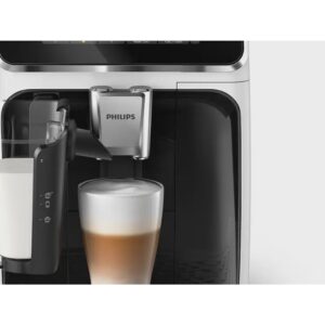 Cafetera Superautomática - Philips EP3343/50, 1500 W, Blanco Y Negro Brillante, Café en Grano