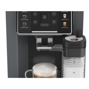 Cafetera Superautomática - Krups EA912B, 15 bar, 1450 W, Gris Oscuro, Café en Grano