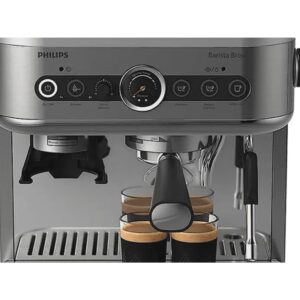 Cafetera Express - Philips PSA3228/01, 1350 W, con Molinillo Integrado, Plata, para Espresso y Cappuccino