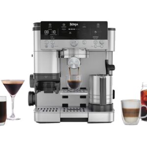 Cafetera Express - Ninja ES601EU, 9 bar, 1650 W, Plata, para Espresso y Cappuccino
