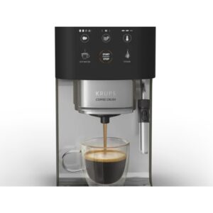 Cafetera Superautomática - Krups, 1370 W, Negro, Acero Inoxidable, Café en Grano